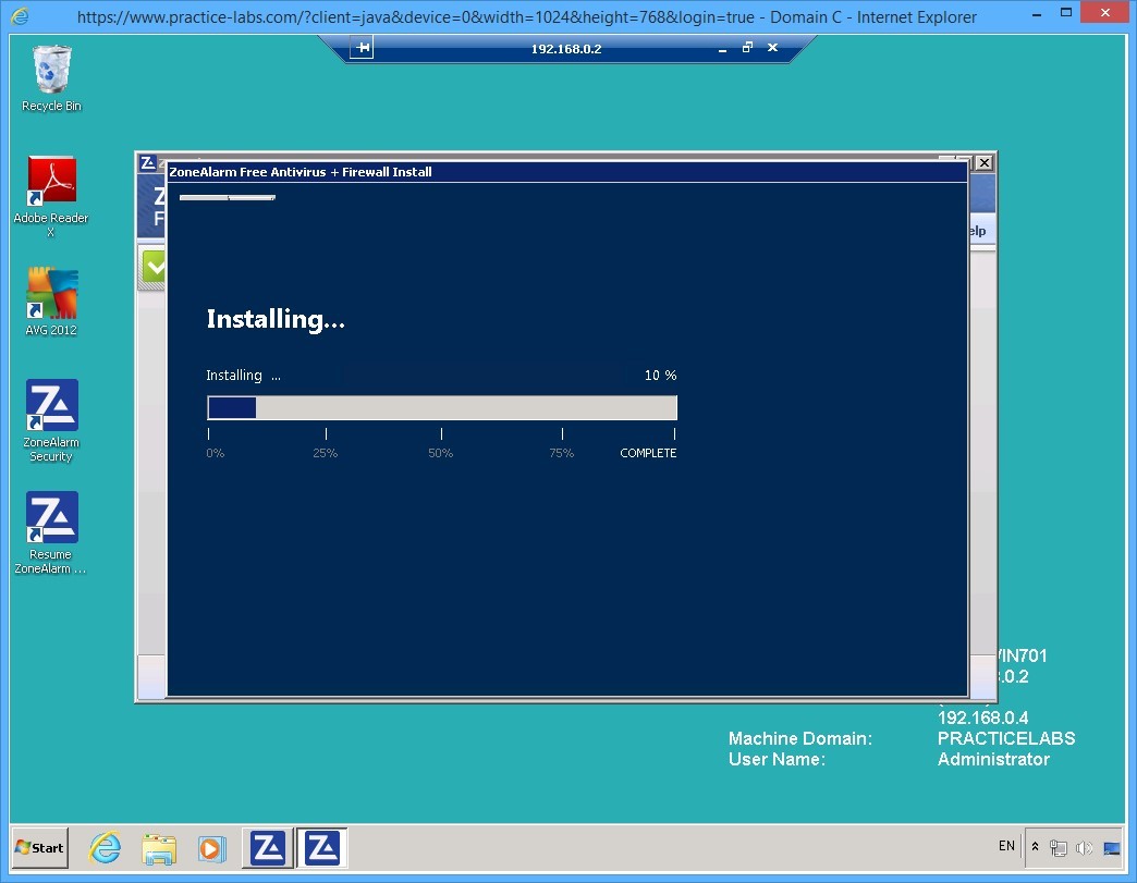 Practice Labs screenshot.